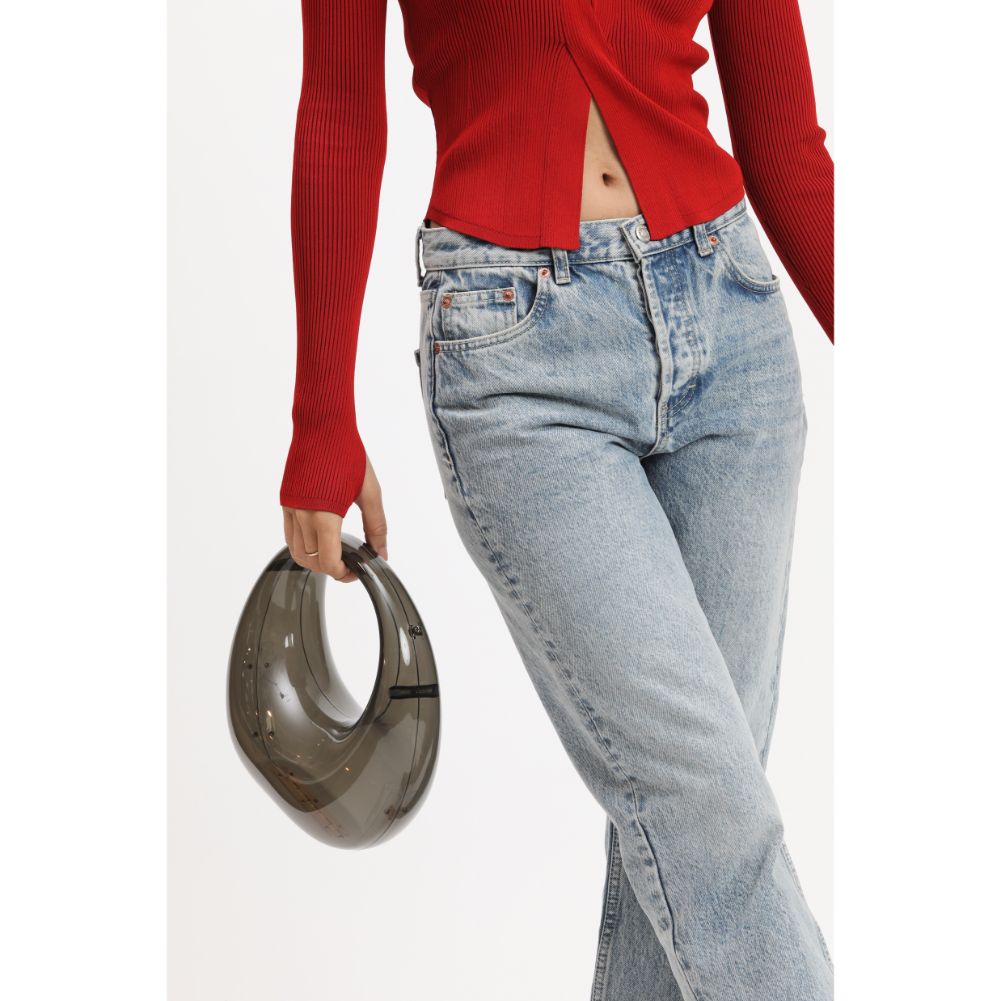 Woman wearing Smoke Urban Expressions Bess Evening Bag 840611109965 View 4 | Smoke