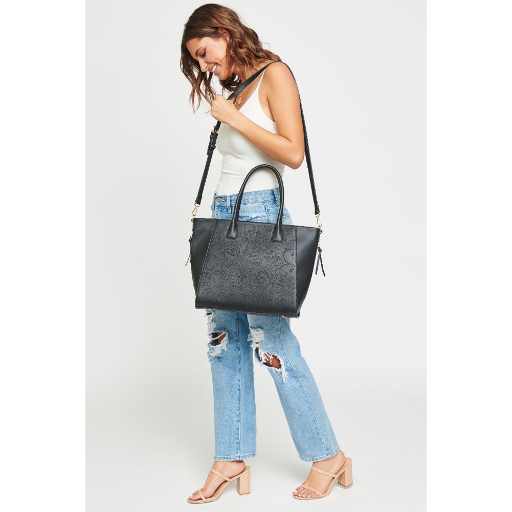 Woman wearing Black Urban Expressions Primrose Tote NA-840611158789 View 1 | Black