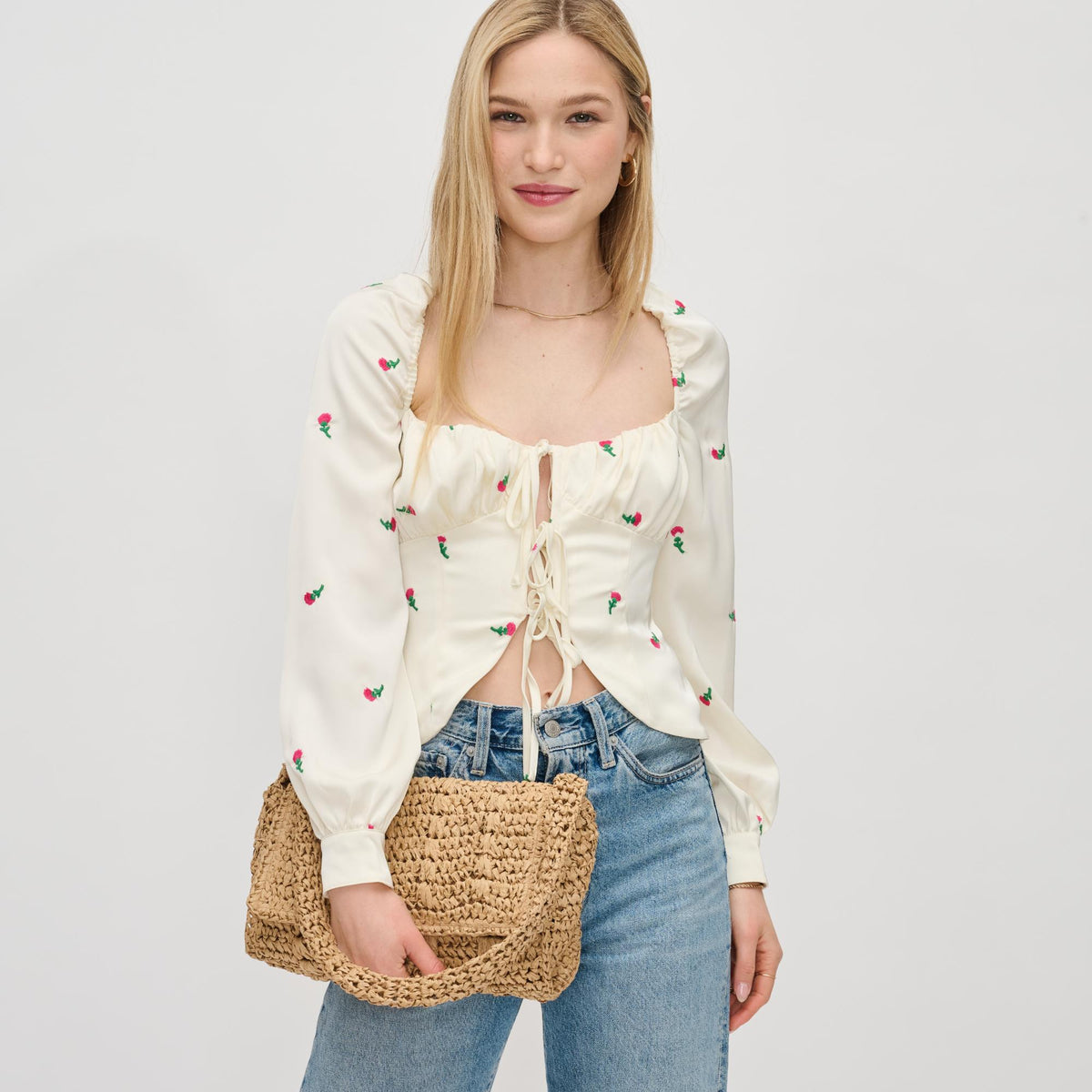 Woman wearing Natural Urban Expressions Anika Crossbody 840611124609 View 3 | Natural