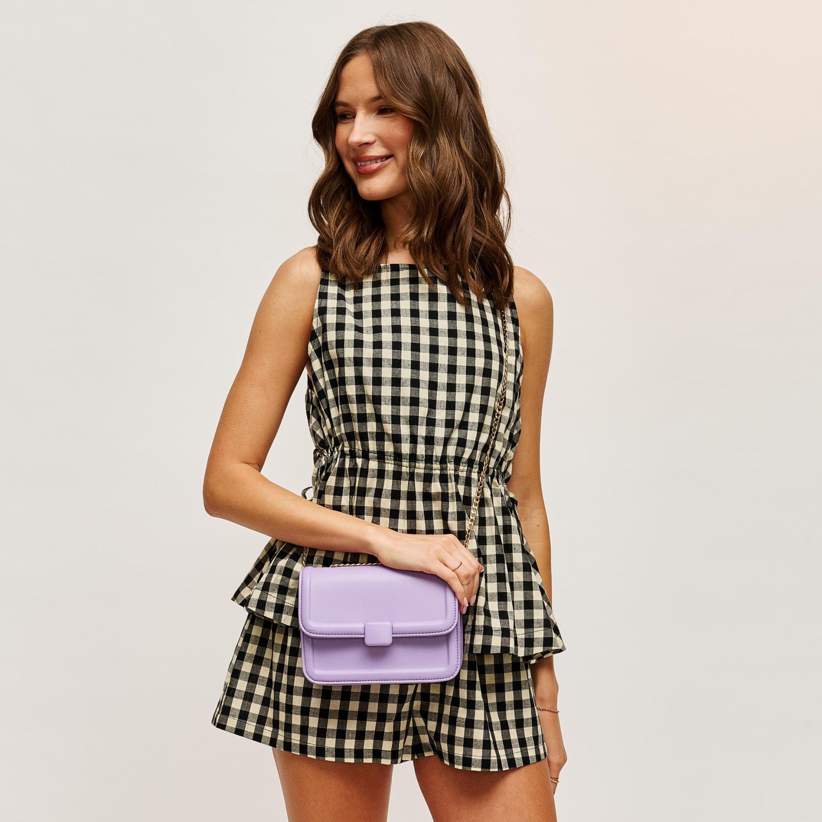 Woman wearing White Urban Expressions Embury Crossbody 840611119742 View 1 | White