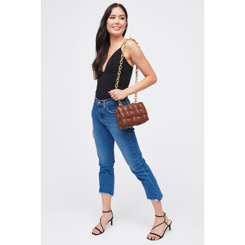 Woman wearing Chocolate Urban Expressions Ines Crossbody 840611185495 View 4 | Chocolate