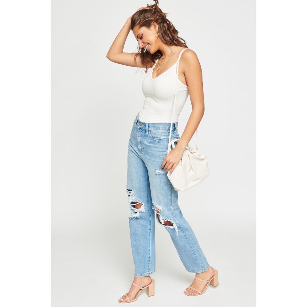 Woman wearing Ivory Urban Expressions Jordan Crossbody 840611171030 View 4 | Ivory