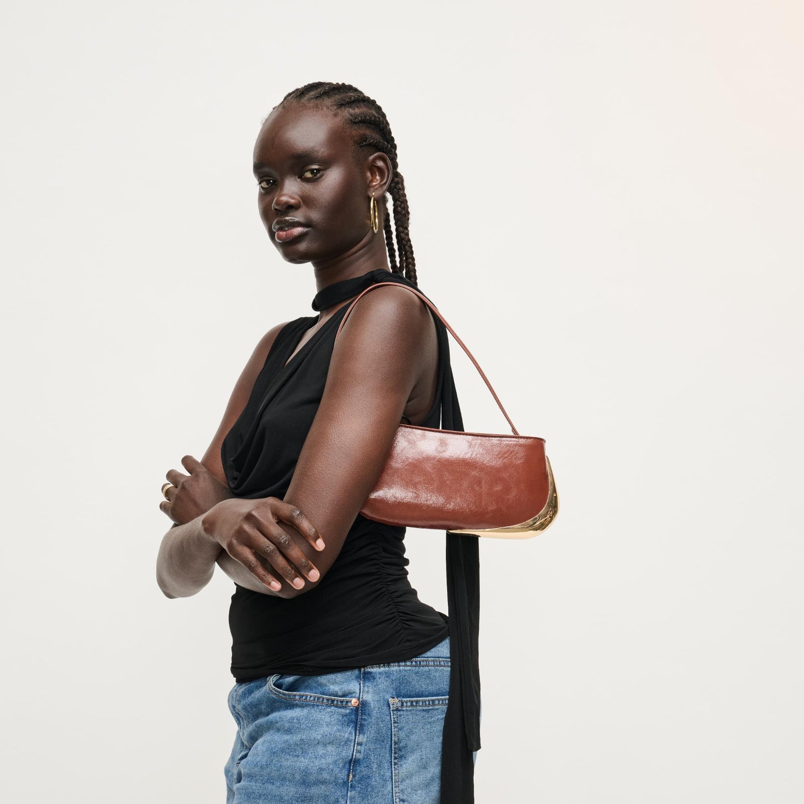 Woman wearing Black Urban Expressions Cooper Shoulder Bag 840504205743 View 1 | Black