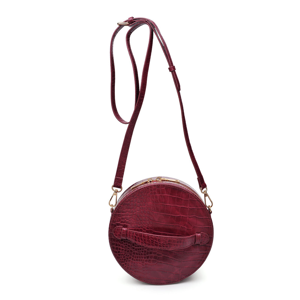 Woman wearing Burgundy Urban Expressions Sawyer Crossbody NA-840611152466 View 5 | Burgundy