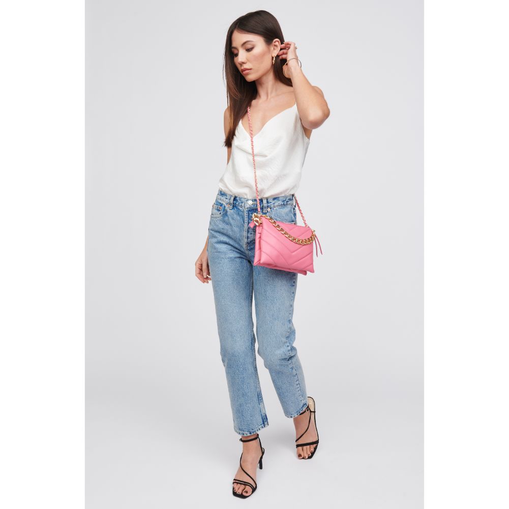 Woman wearing Bubblegum Urban Expressions Andie Crossbody 818209015639 View 3 | Bubblegum