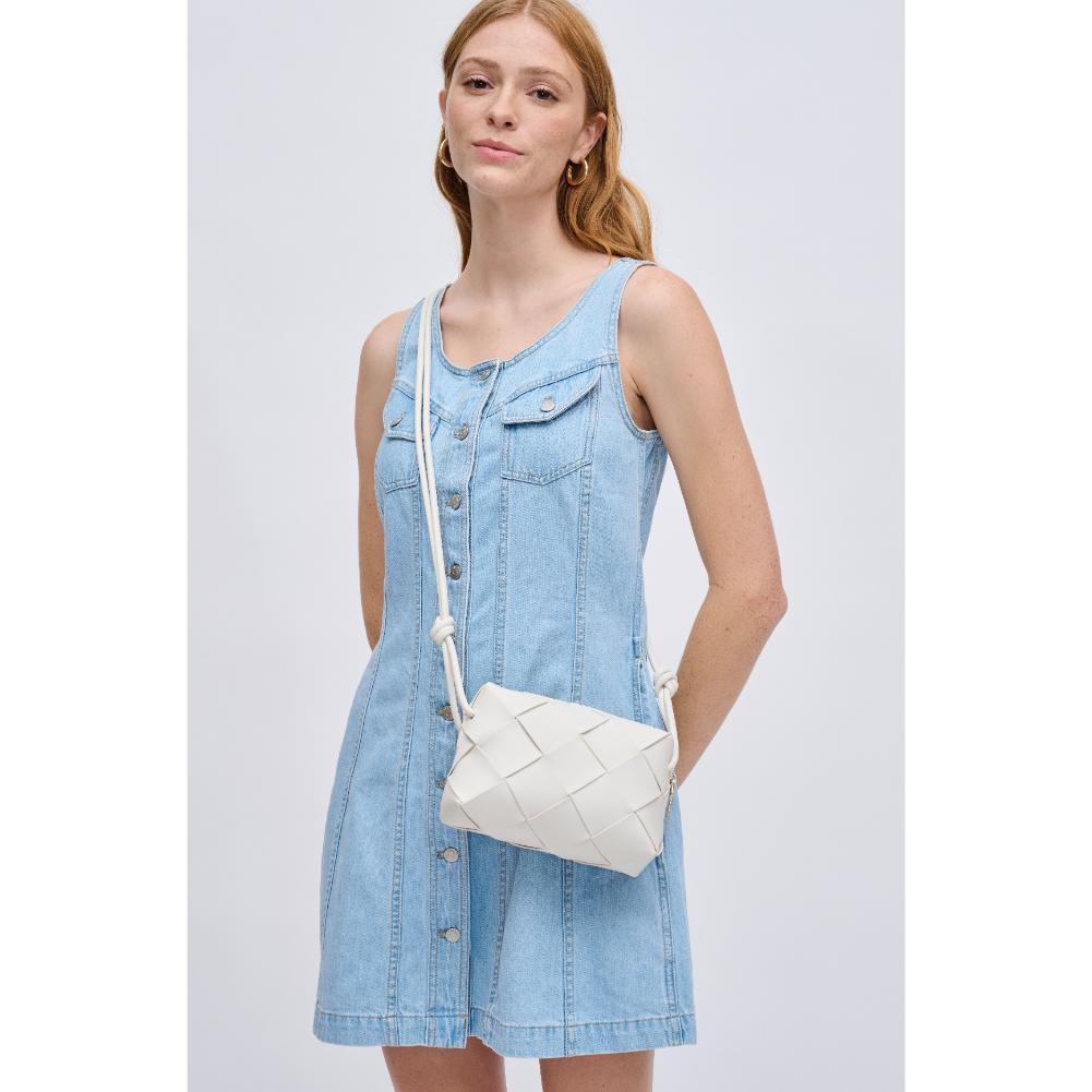 Woman wearing Ivory Urban Expressions Kennedy Crossbody 840611126726 View 1 | Ivory