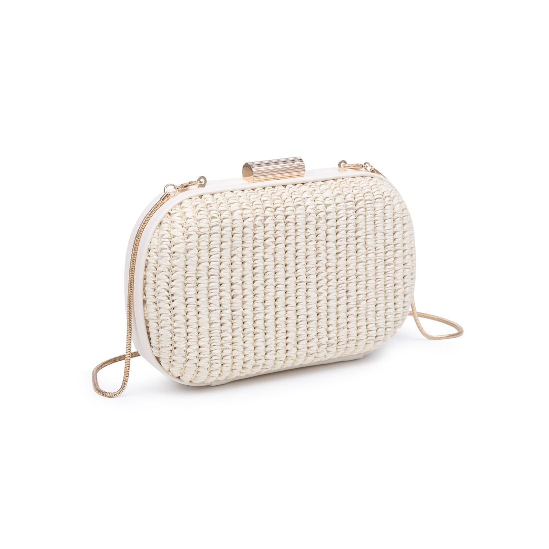 Woman wearing Ivory Urban Expressions Alix Evening Bag 840504206283 View 6 | Ivory