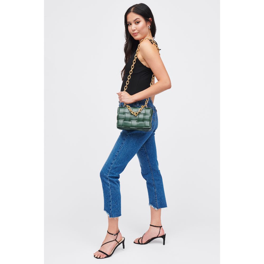 Woman wearing Hunter Green Urban Expressions Ines Crossbody 840611185464 View 4 | Hunter Green