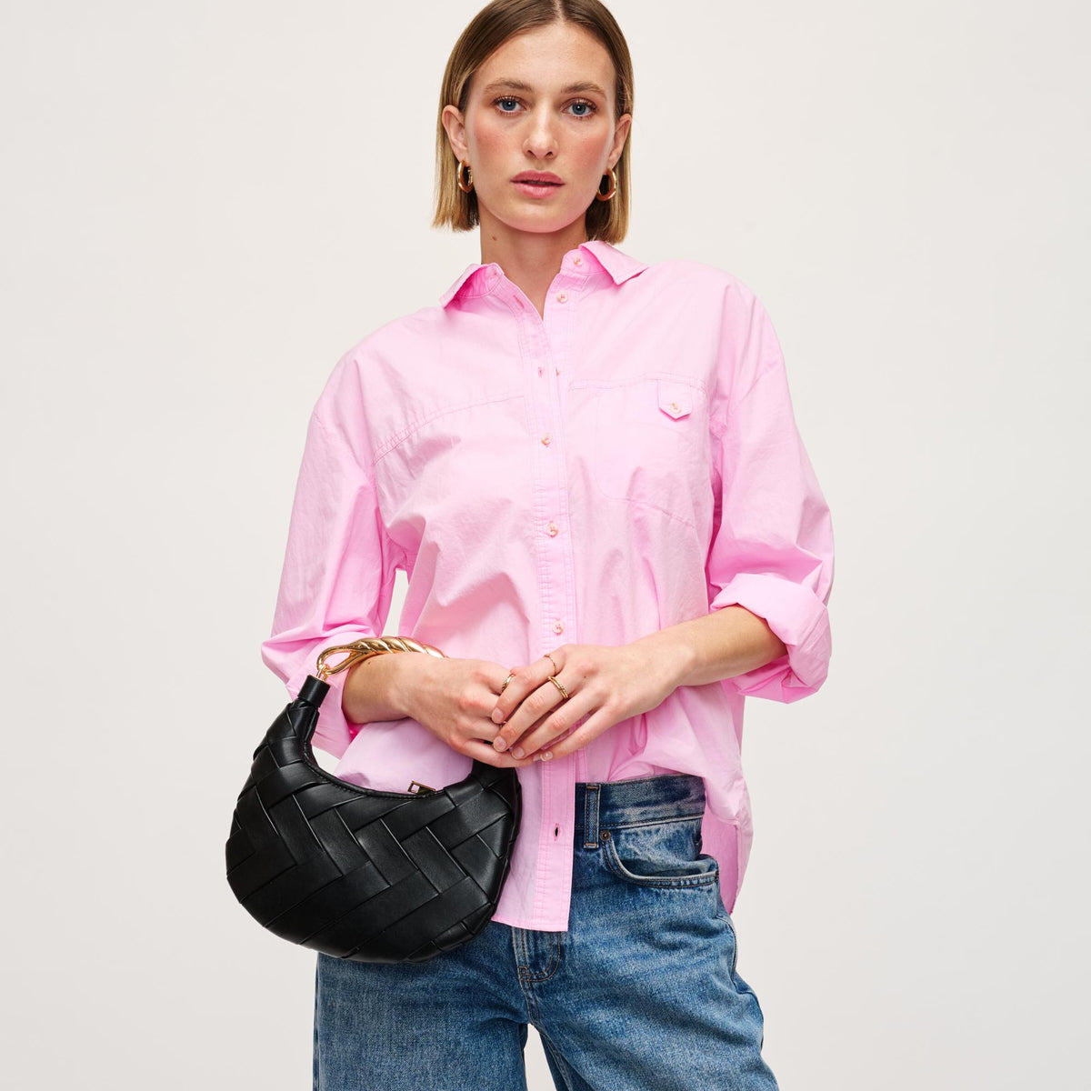 Woman wearing Black Urban Expressions Pamela Crossbody 840611195593 View 2 | Black