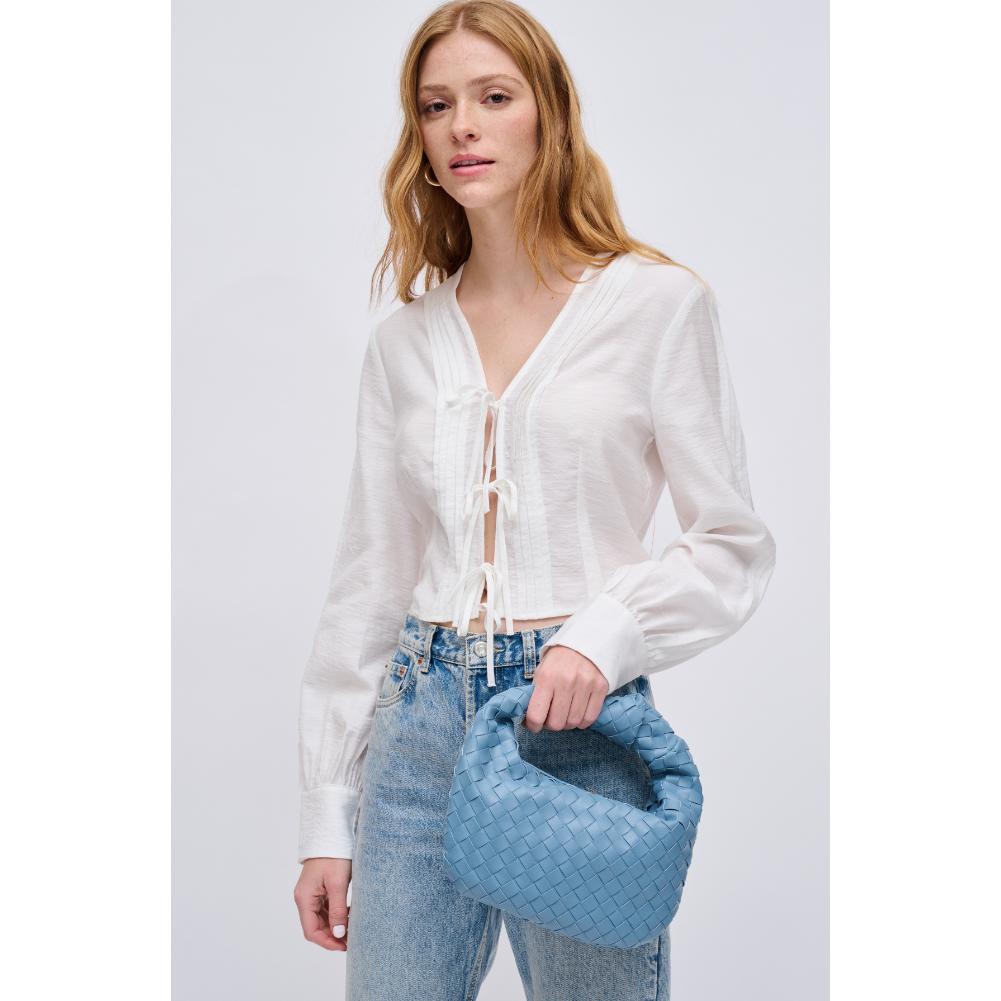 Woman wearing Denim Urban Expressions Tracy - Woven Clutch 840611121936 View 1 | Denim