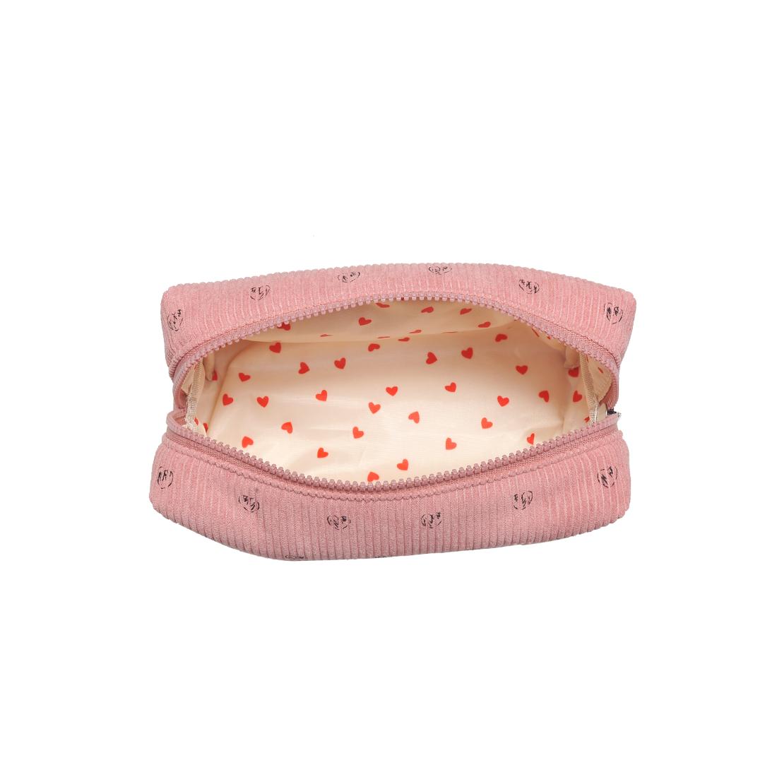 Urban Essentials Cozy Crush - Corduroy Cosmetic & Travel Organizer Pouch 840611196934 View 8 | Blush