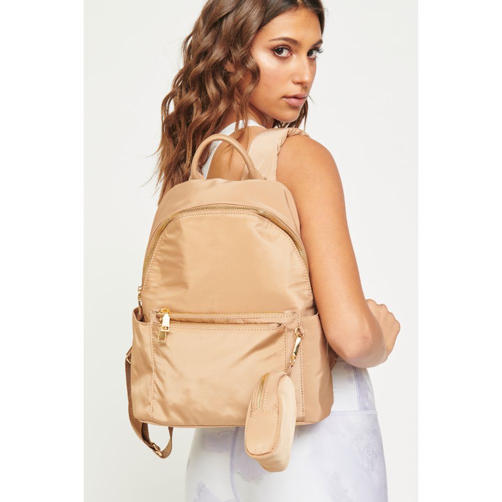Woman wearing Nude Urban Expressions Venus Backpack 840611177766 View 3 | Nude