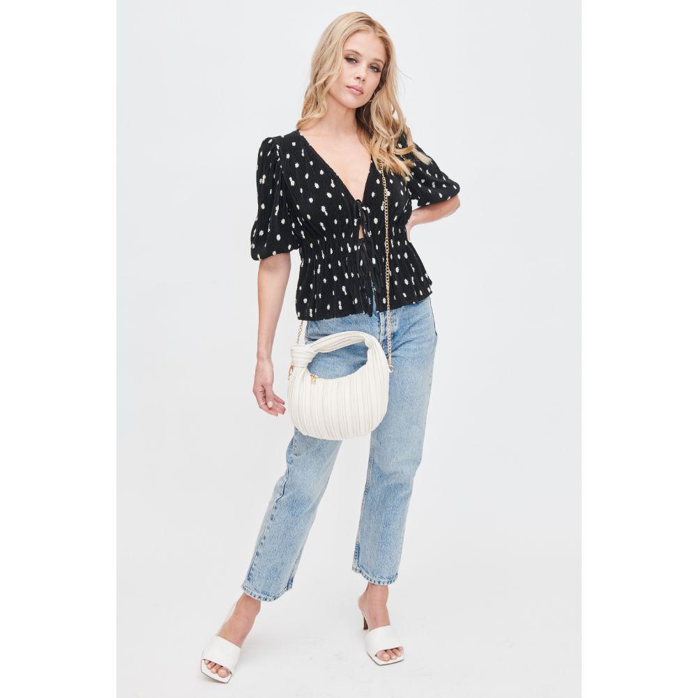 Woman wearing Natural Urban Expressions Fawna  - Pleated Crossbody 840611106438 View 3 | Natural