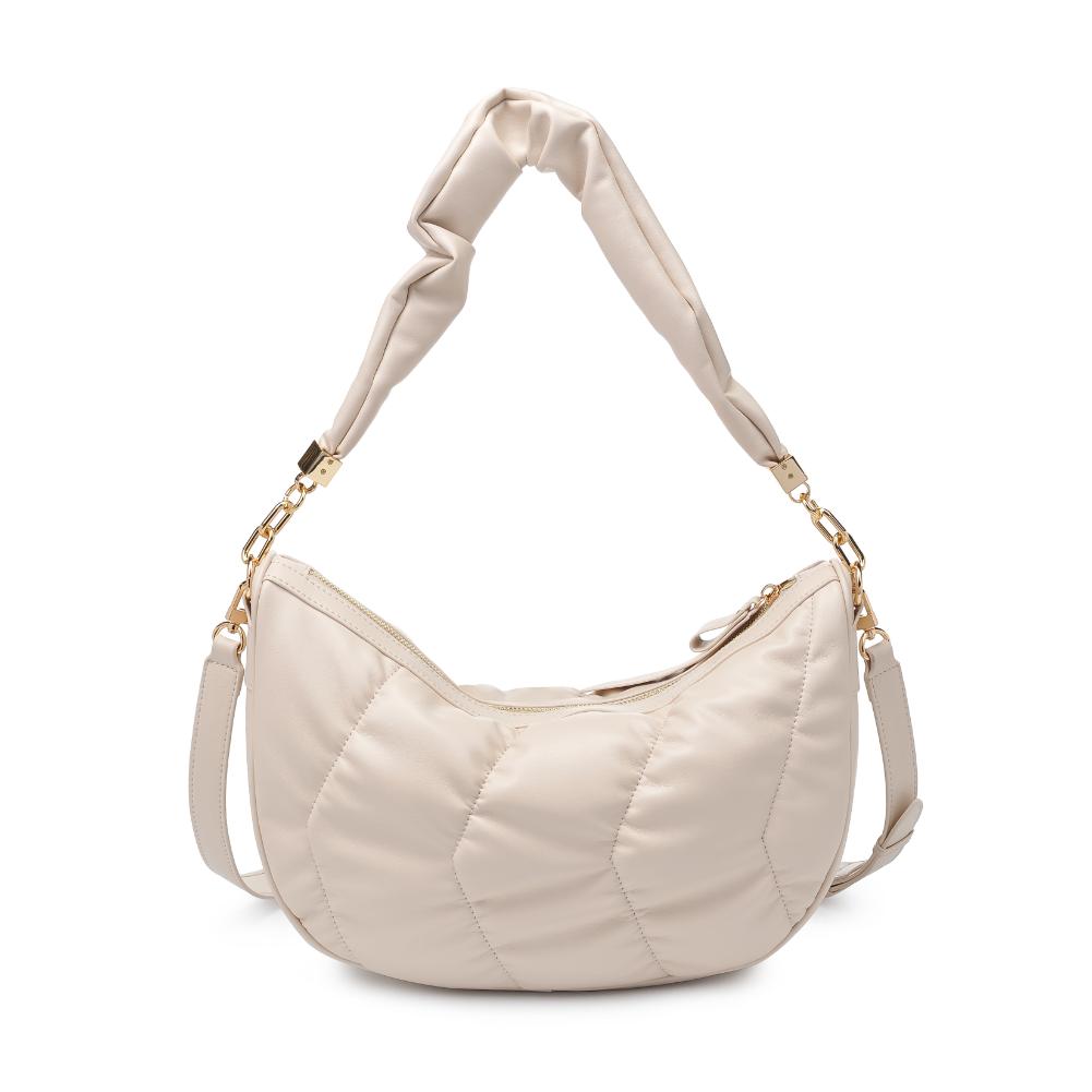 Woman wearing Oatmilk Urban Expressions Whitney Crossbody 840611130587 View 7 | Oatmilk