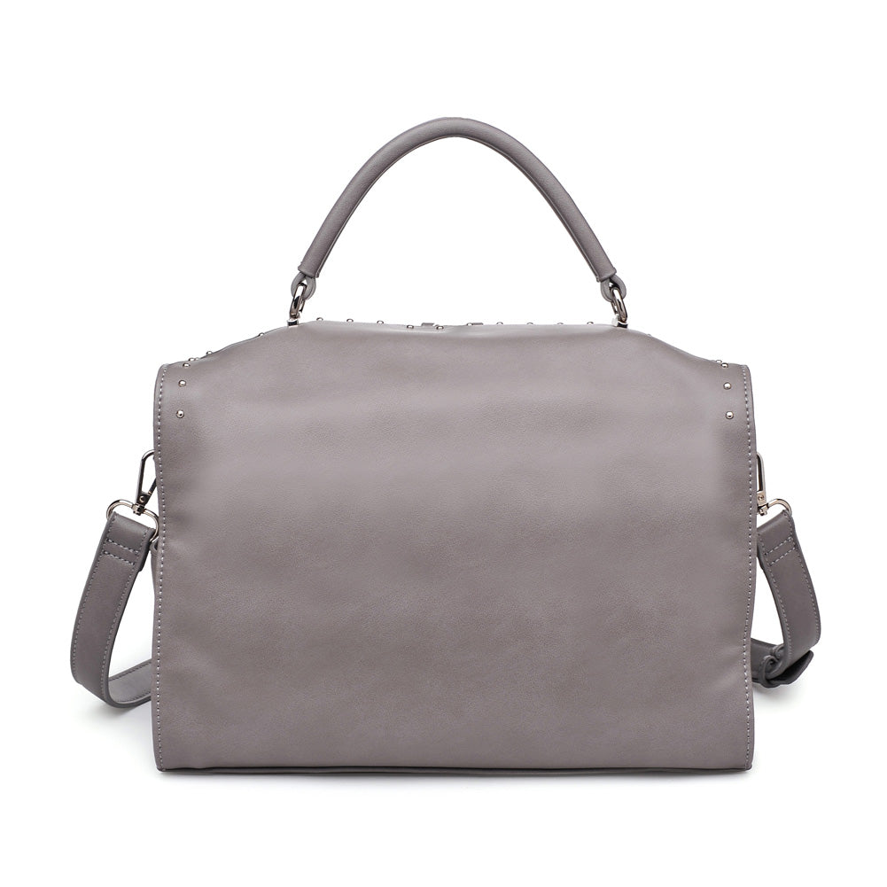 Woman wearing Grey Urban Expressions Madden Satchel 840611153753 View 7 | Grey