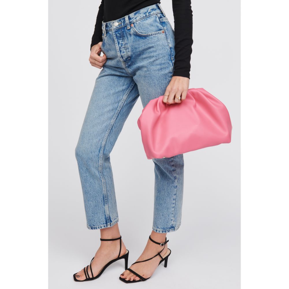 Woman wearing Bubblegum Urban Expressions Yasmina Clutch 818209016292 View 1 | Bubblegum