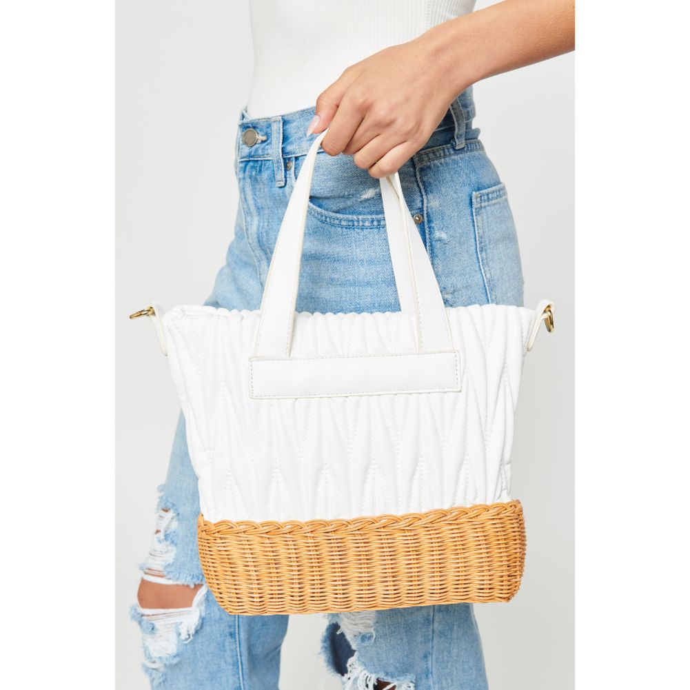 Woman wearing White Urban Expressions Esperanza Tote NA-840611158727 View 1 | White