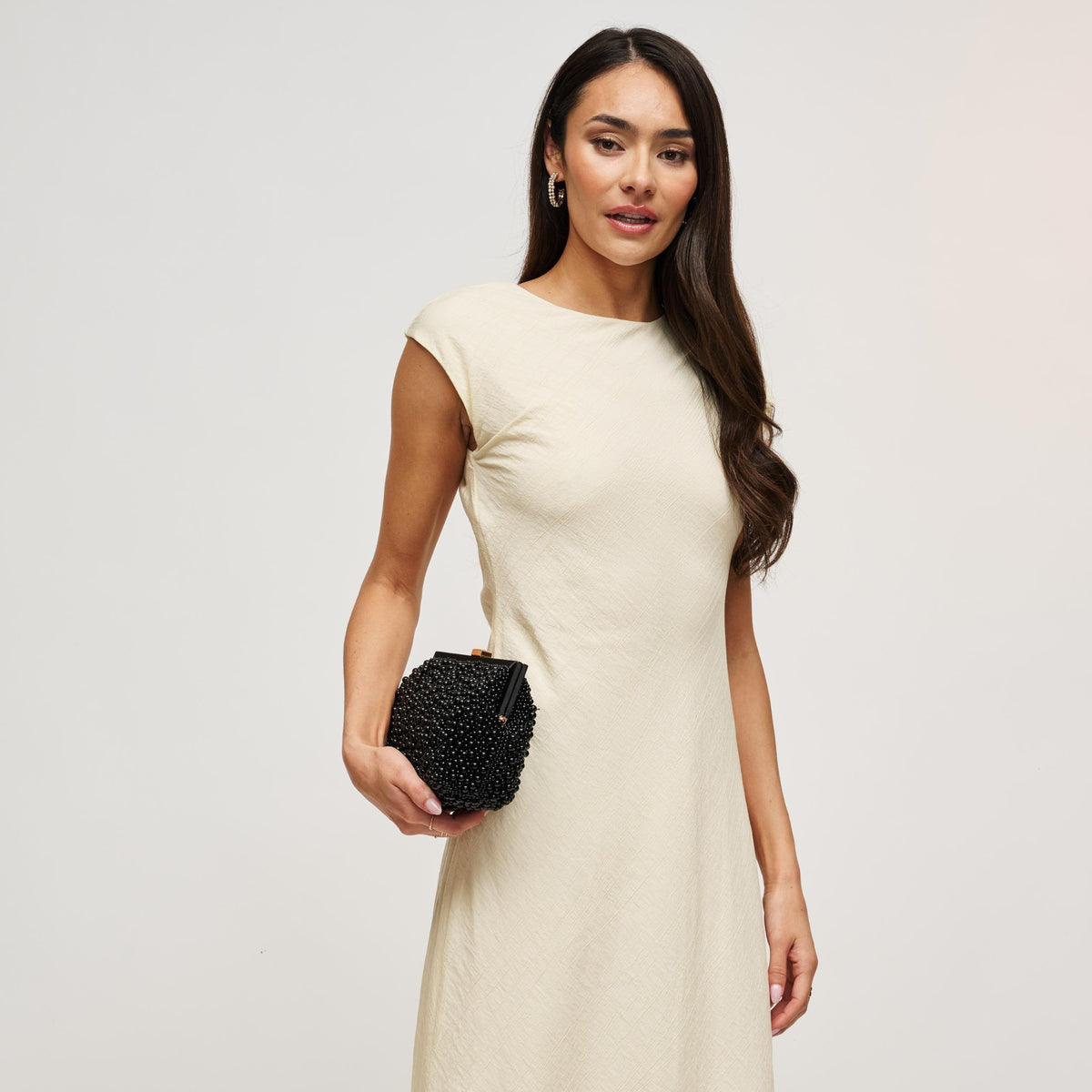 Woman wearing Black Urban Expressions Samira Evening Bag 840611136886 View 2 | Black