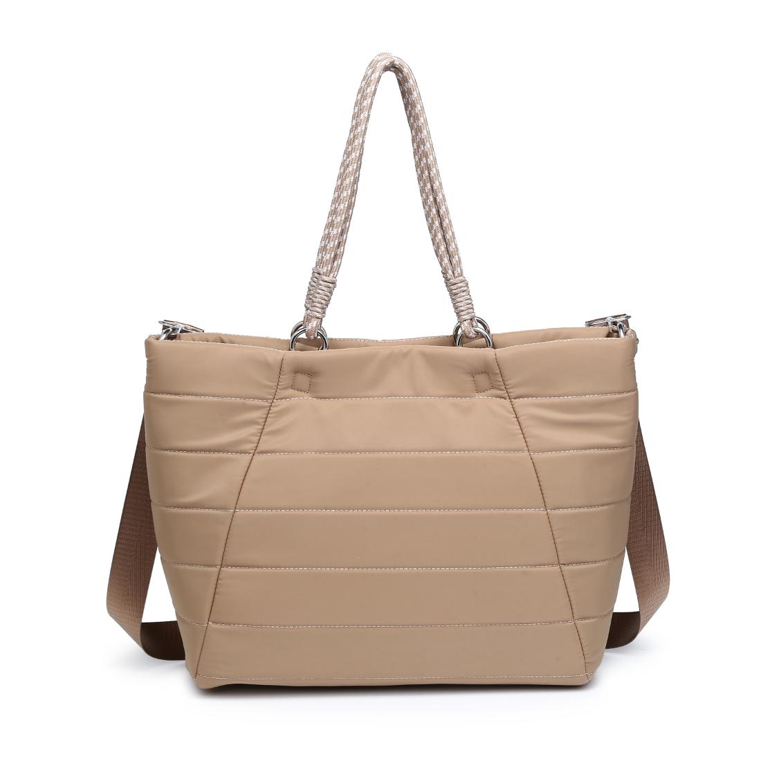 Woman wearing Nude Urban Expressions Lyla Tote 840504206153 View 7 | Nude