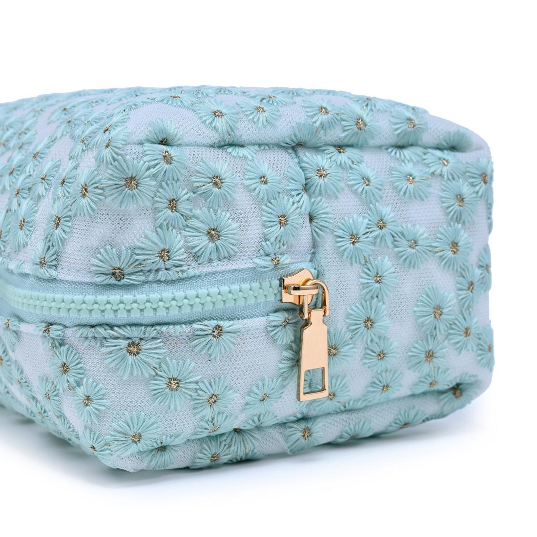 Urban Essentials Daisy Chain Cosmetic & Travel Organizer Pouch 840504207495 View 8 | Powder Blue