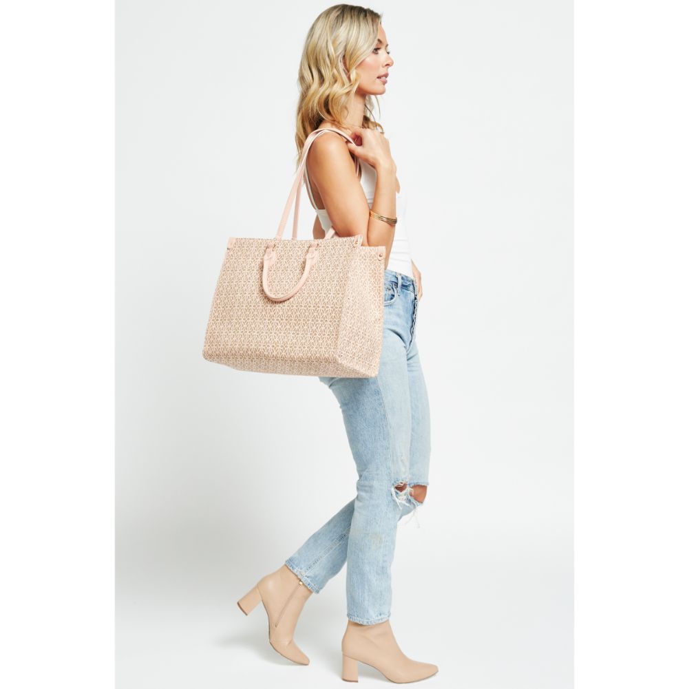 Woman wearing Rose Urban Expressions Esme Tote 840611181633 View 3 | Rose