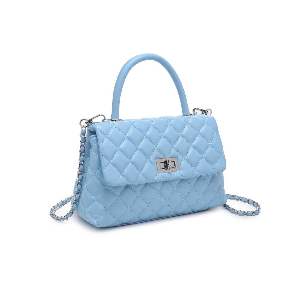 Woman wearing Sky Blue Urban Expressions Cordelia - Quilted Crossbody 840611106353 View 6 | Sky Blue