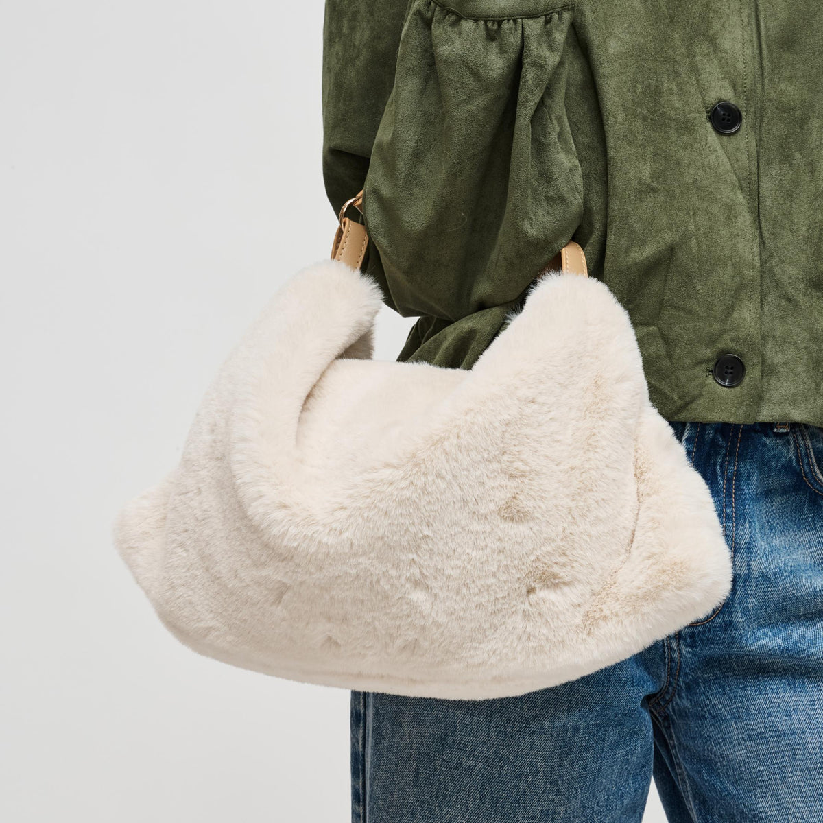 Woman wearing Ivory Urban Expressions Nash Tote 840504213861 View 2 | Ivory