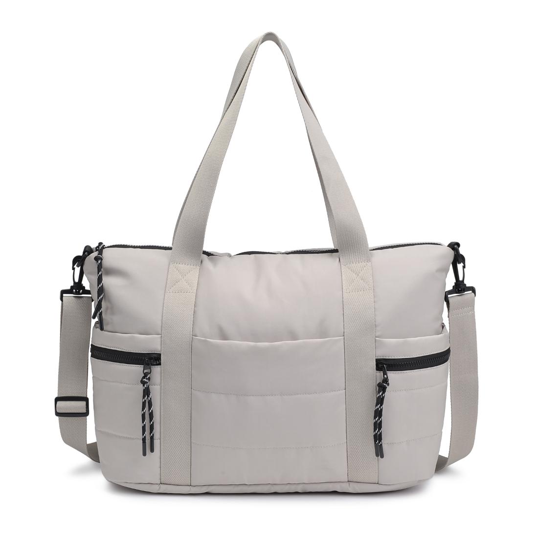 Woman wearing Stone Urban Expressions Jessi Tote 840611140333 View 5 | Stone
