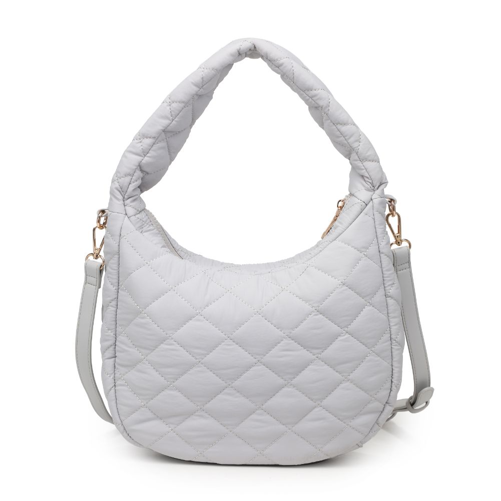 Product Image of Urban Expressions Sonoma - Quilted Nylon Hobo 840611118486 View 7 | Dove Grey