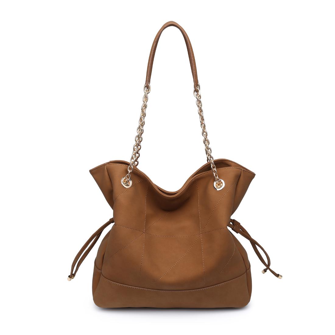 Woman wearing Cognac Urban Expressions Kinsley Tote 840504206405 View 7 | Cognac