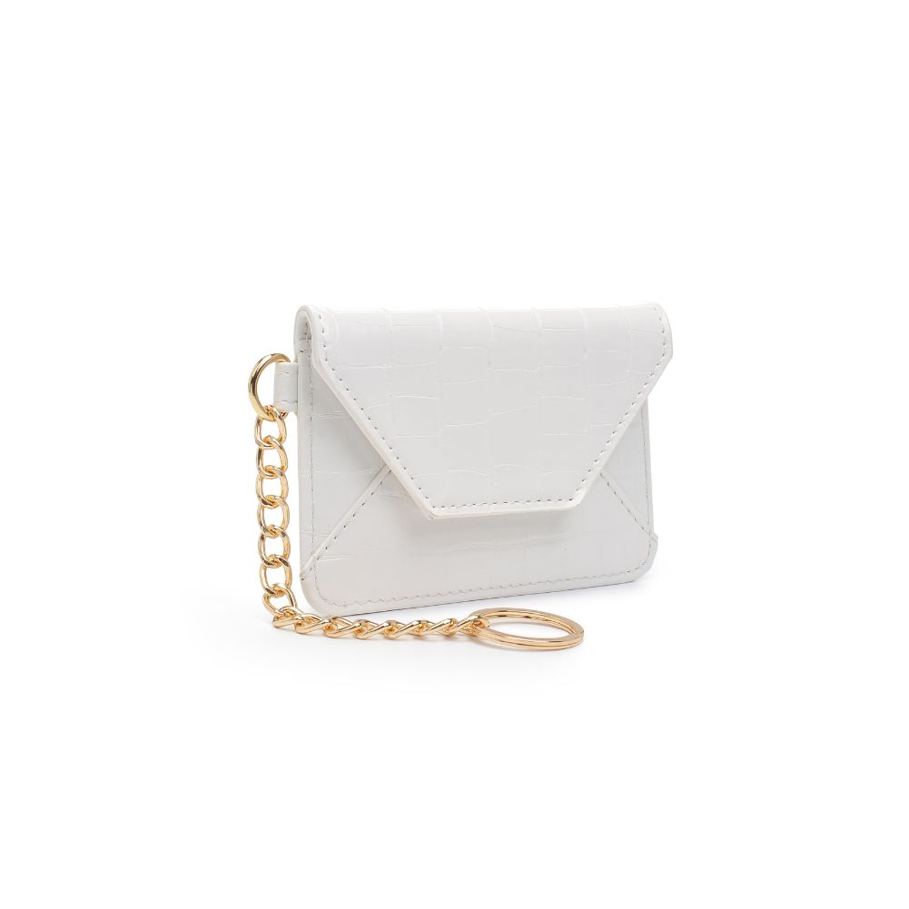 Woman wearing White Urban Expressions Gia - Croco Card Holder 840611181848 View 6 | White