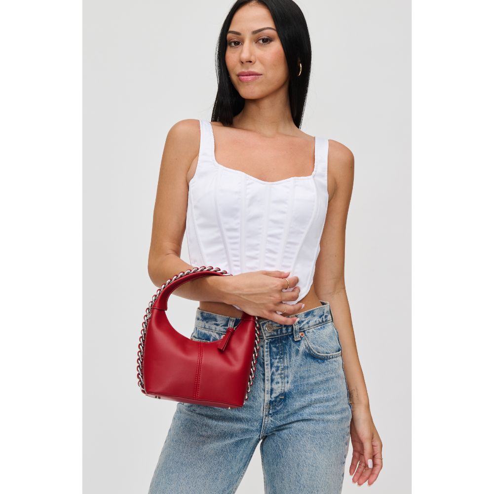 Woman wearing Red Urban Expressions Lita Crossbody 840611114006 View 2 | Red