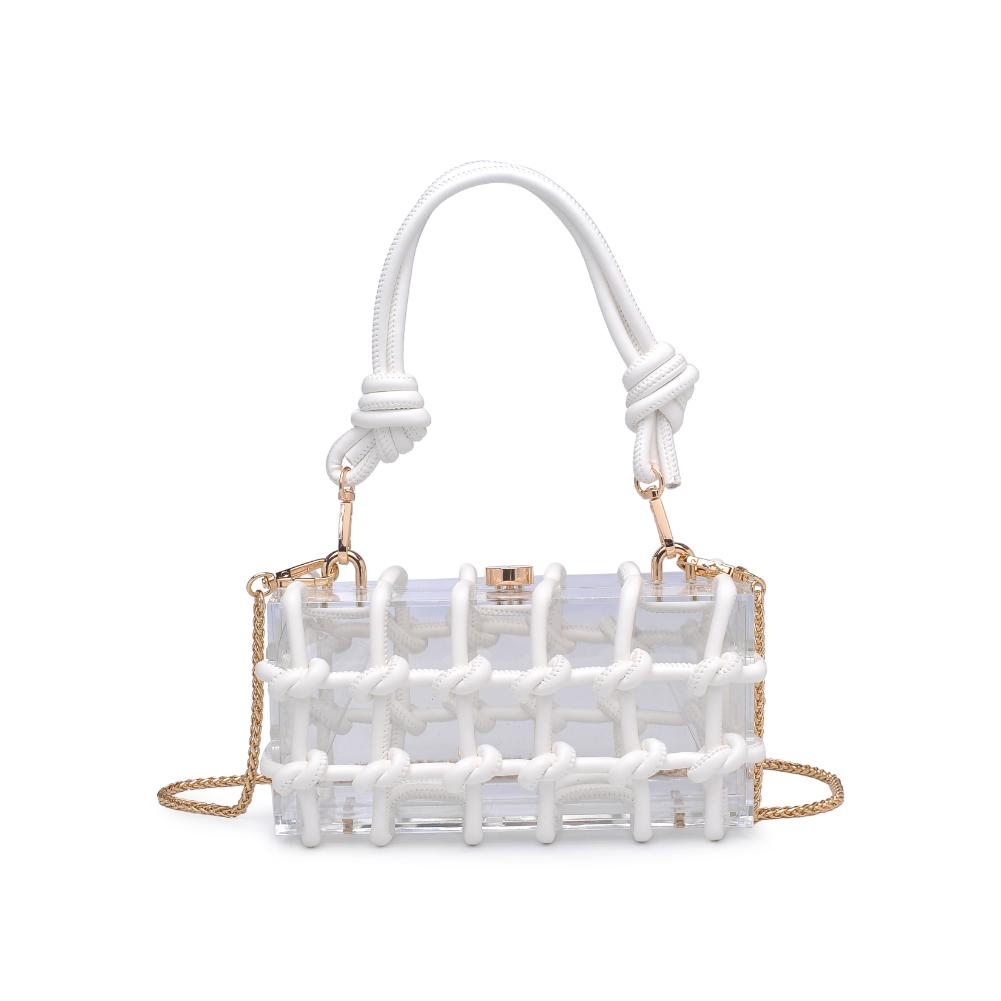 Woman wearing White Urban Expressions Mavis Evening Bag 840611191649 View 5 | White