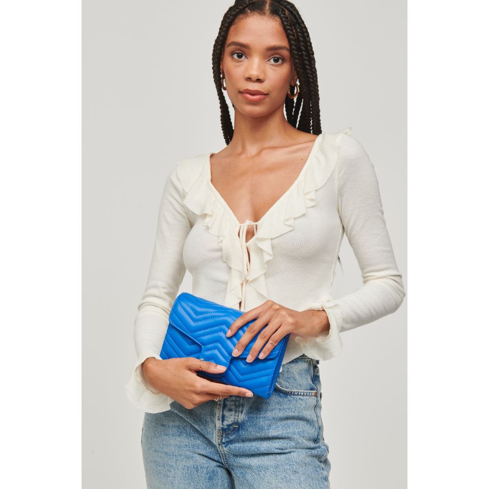 Woman wearing Cobalt Urban Expressions Gabriella Crossbody 840611110220 View 4 | Cobalt