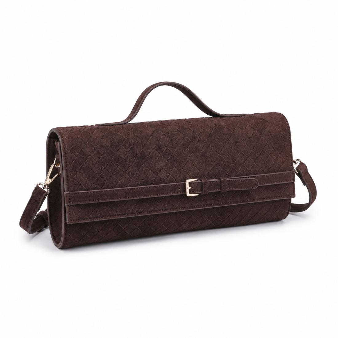 Urban Expressions Emerson - Faux Suede Woven Crossbody 840504215476 View 1 | Chocolate