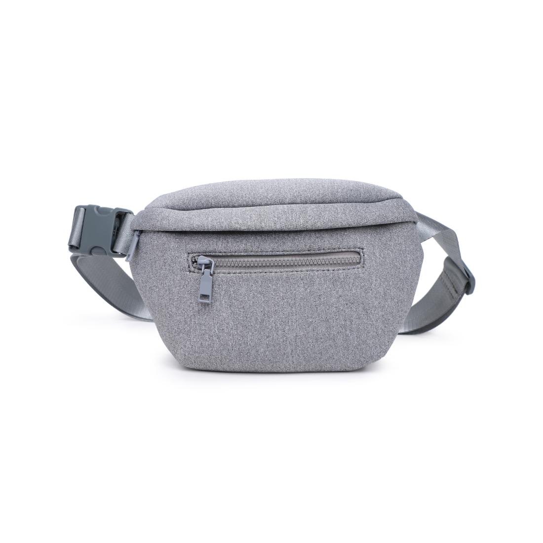 Woman wearing Heather Grey Urban Expressions Celestine Belt Bag 840504200212 View 5 | Heather Grey