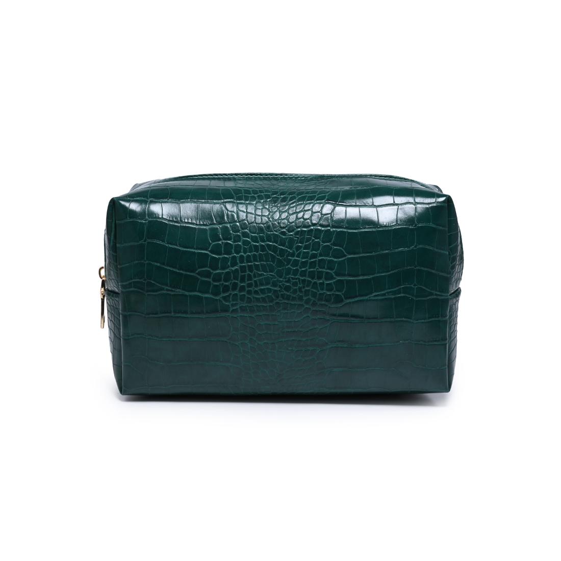 Urban Essentials Croc Chic Cosmetic & Travel Organizer Pouch 840504210563 View 5 | Emerald
