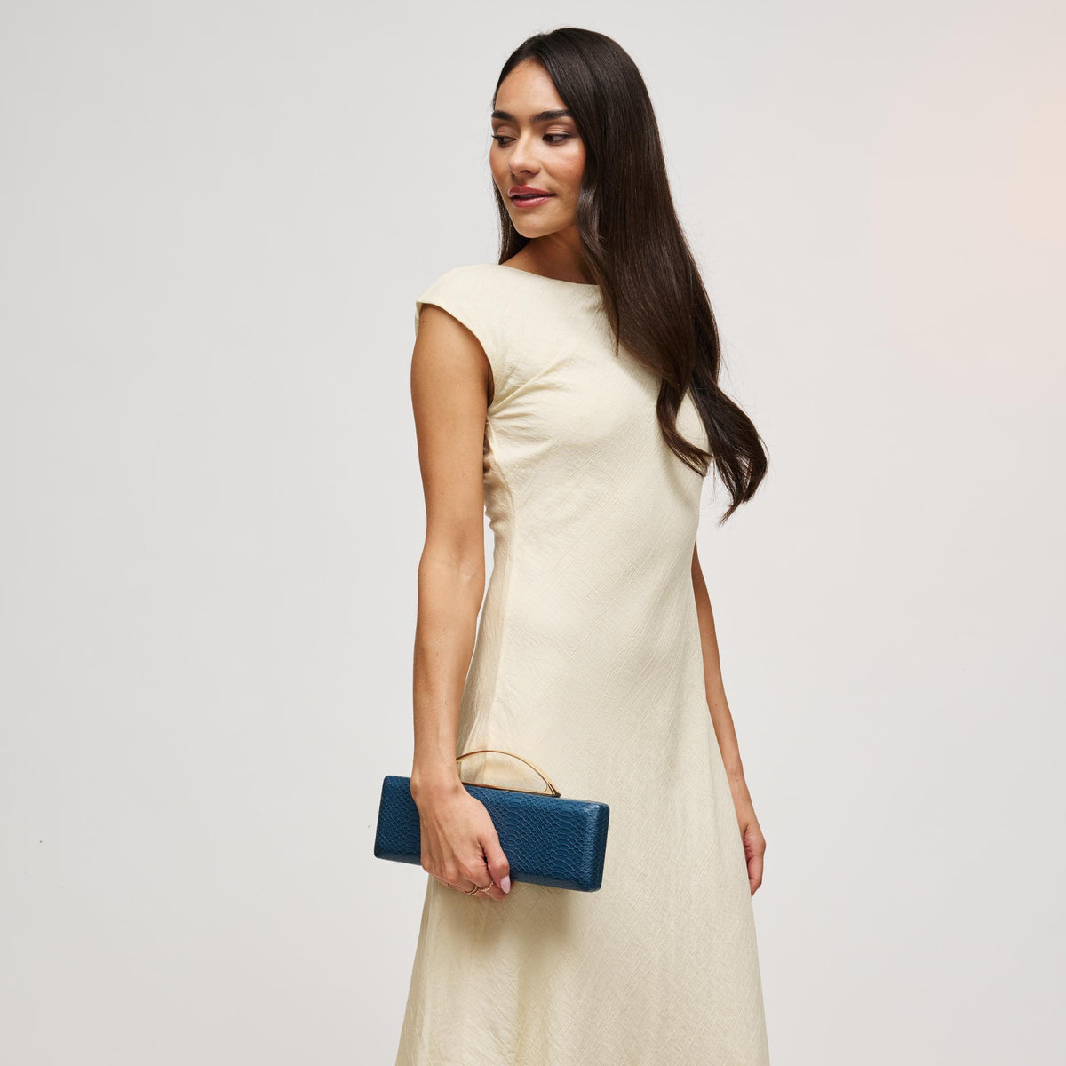 Woman wearing Denim Urban Expressions Banks Clutch 840504212086 View 2 | Denim