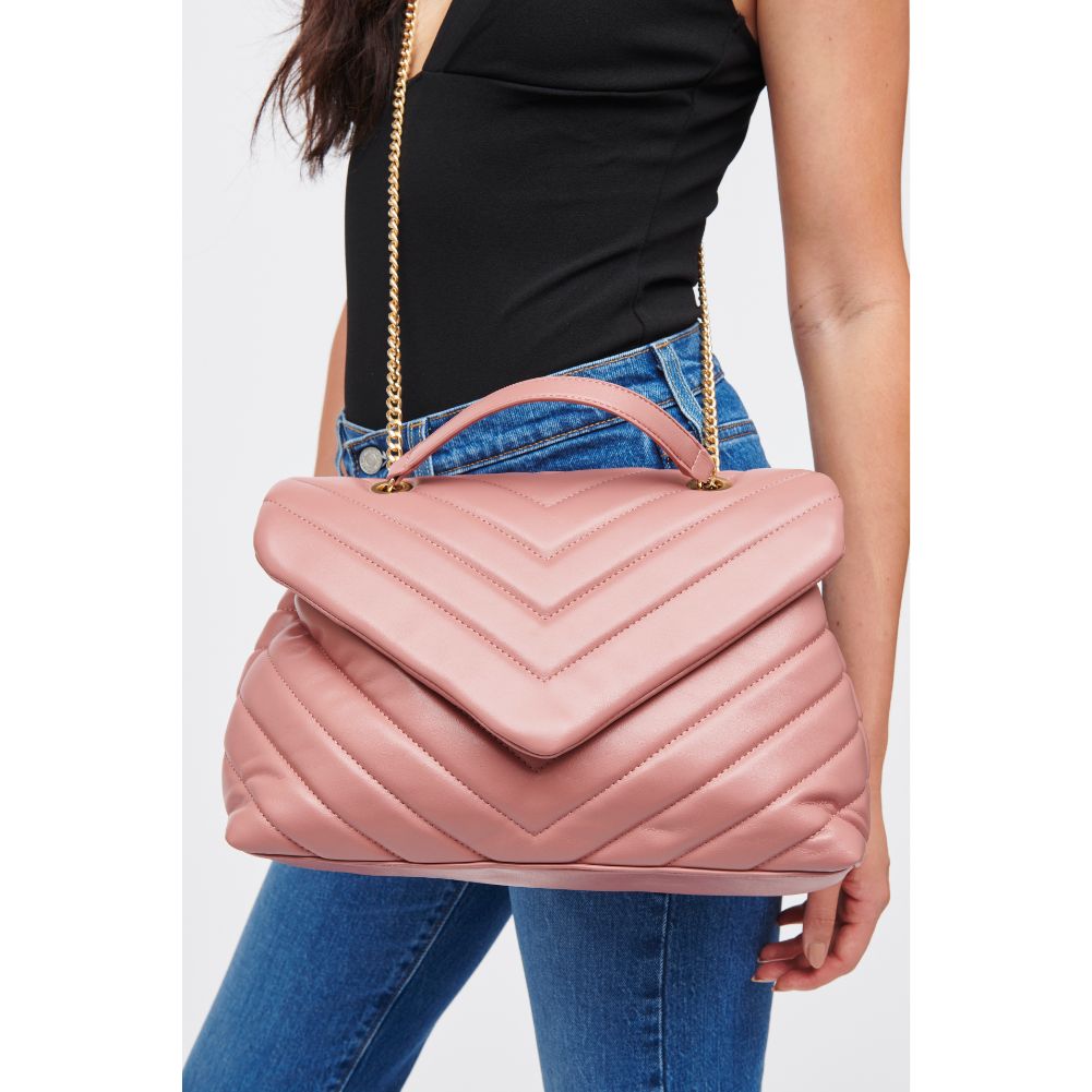 Woman wearing Mauve Urban Expressions Ivy Crossbody 840611185792 View 2 | Mauve