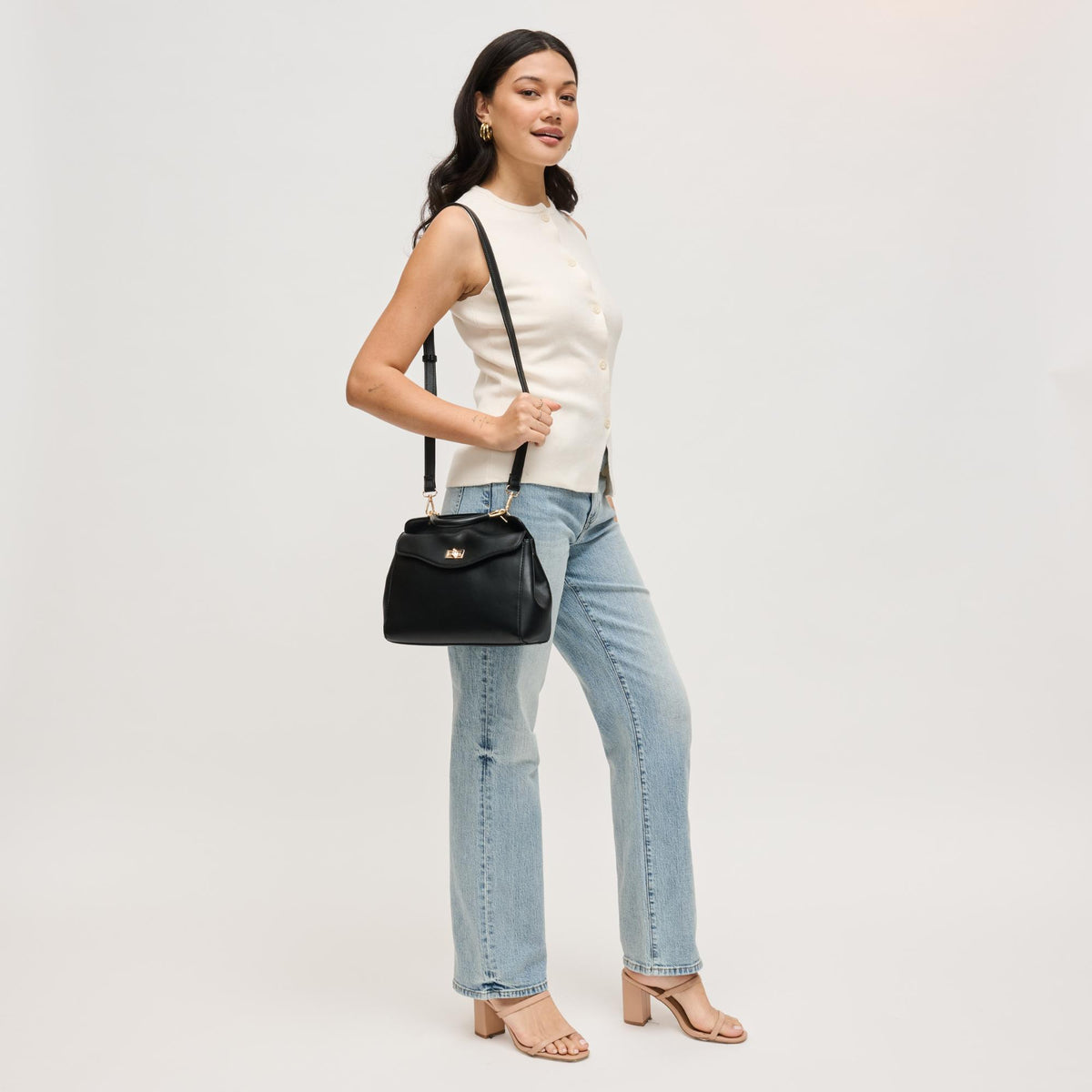 Woman wearing Black Urban Expressions Liza Crossbody 840504208256 View 3 | Black