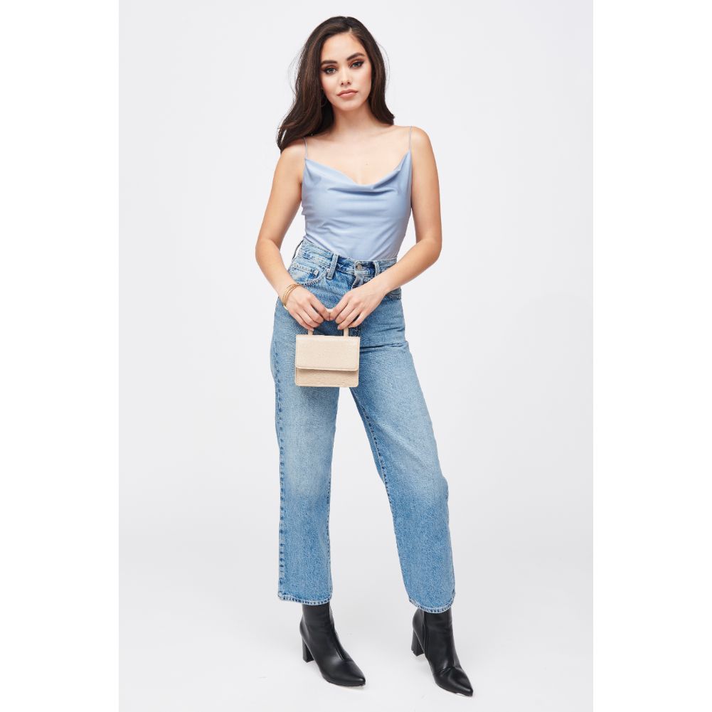 Woman wearing Almond Urban Expressions Faye Top Handle 840611184771 View 3 | Almond