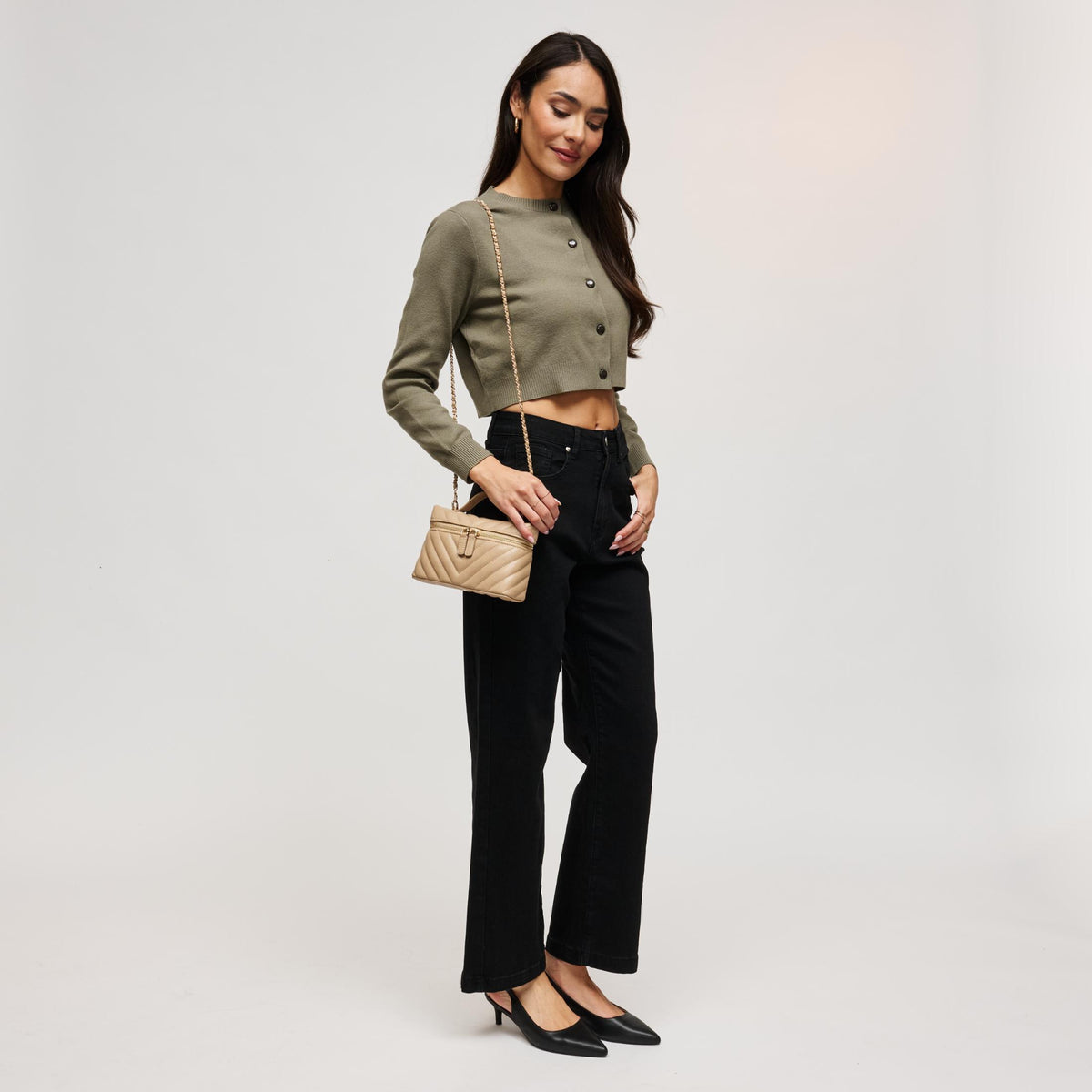 Woman wearing Natural Urban Expressions Sella Crossbody 840504214974 View 4 | Natural