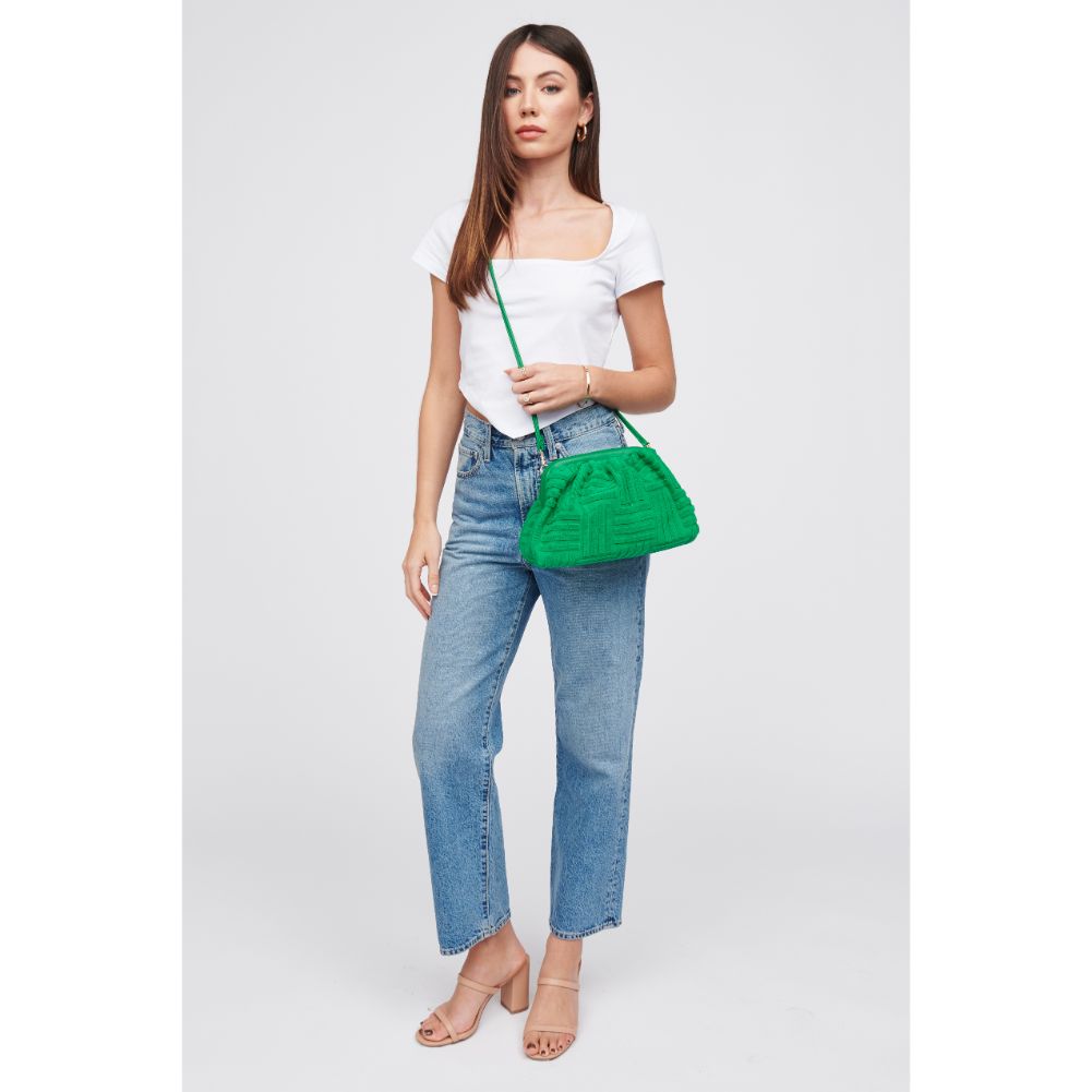 Woman wearing Kelly Green Urban Expressions Winnie Crossbody 840611100122 View 3 | Kelly Green