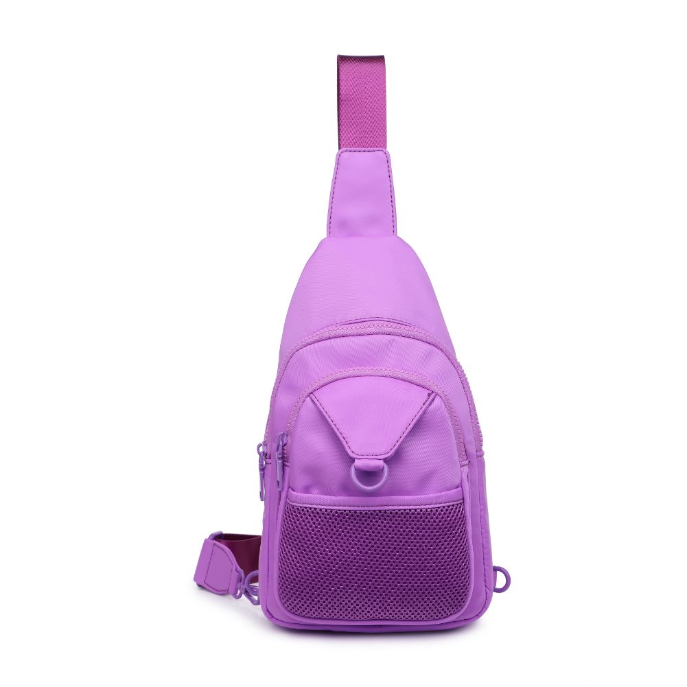 Woman wearing Lilac Urban Expressions Walker - Nylon Sling Backpack 840611110961 View 5 | Lilac