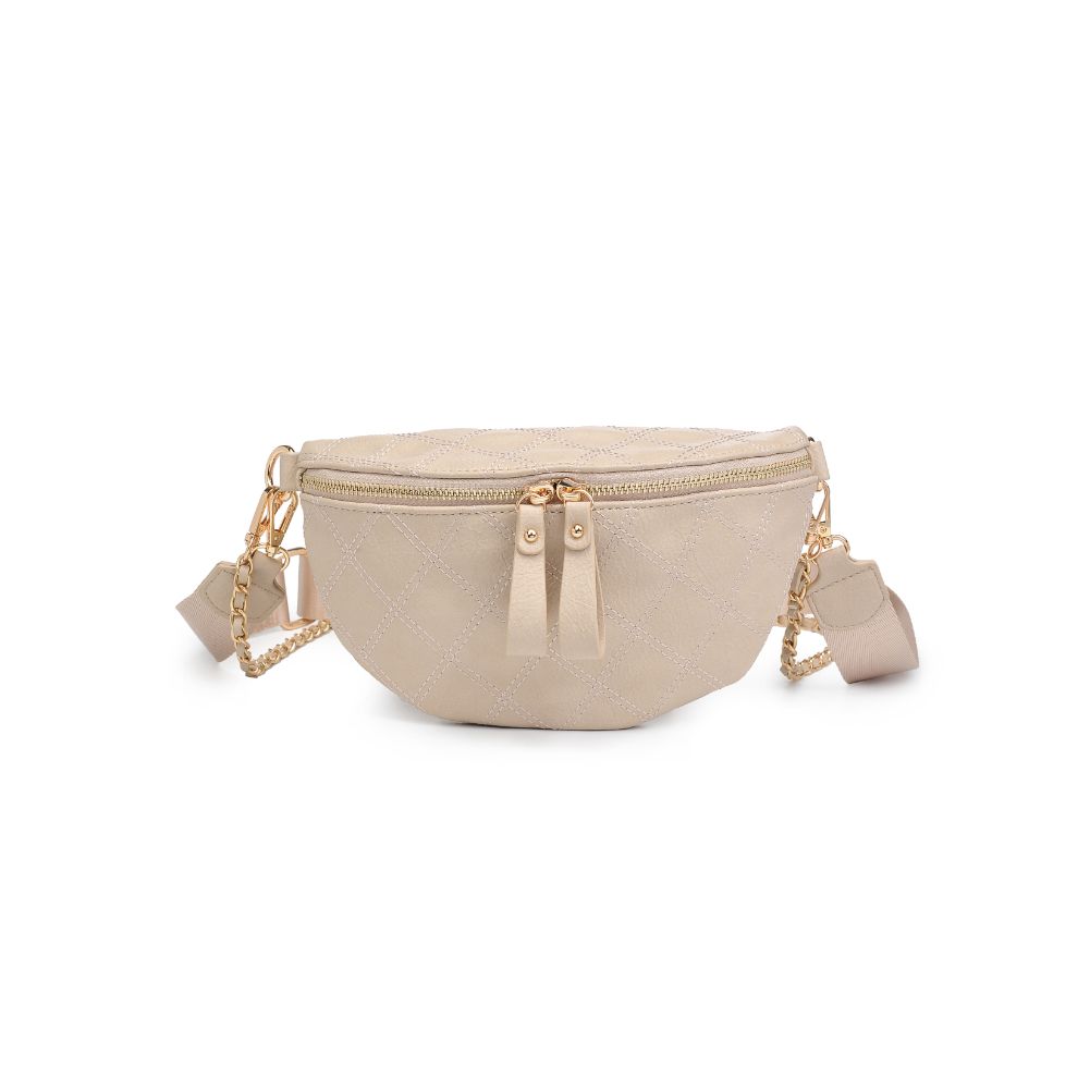 Woman wearing Natural Urban Expressions Lachlan - Quilted Belt Bag 840611113016 View 5 | Natural