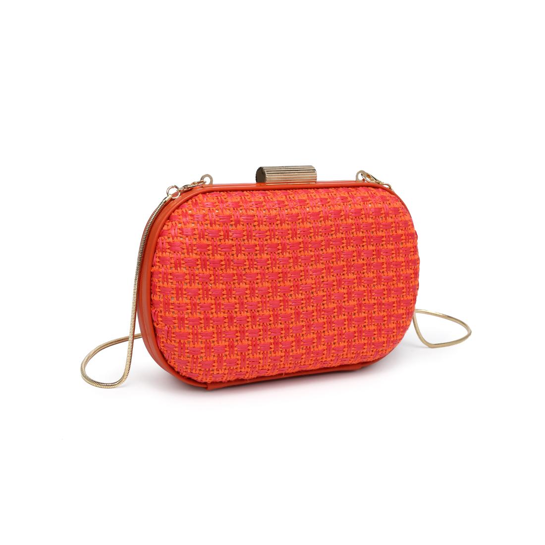 Woman wearing Coral Urban Expressions Cove Evening Bag 840504208324 View 6 | Coral