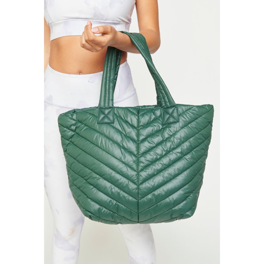 Woman wearing Olive Urban Expressions Kickoff Tote NA-840611162427 View 1 | Olive