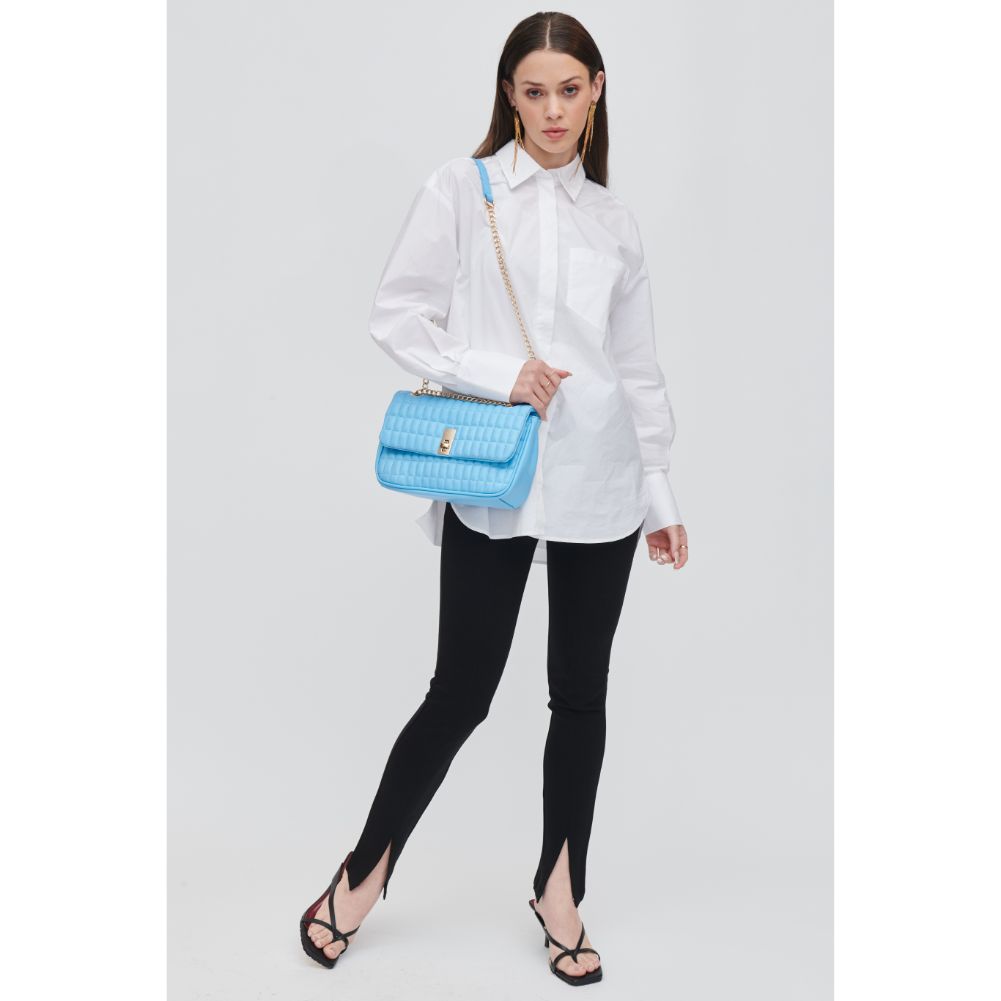 Woman wearing Sky Blue Urban Expressions Farah Crossbody 840611107138 View 3 | Sky Blue