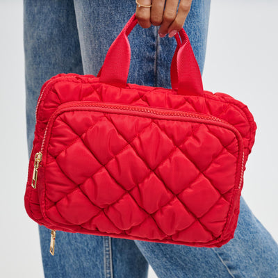 Woman wearing Red Urban Essentials Cloud Cruiser Travel Organizer 840611197962 View 1 | Red