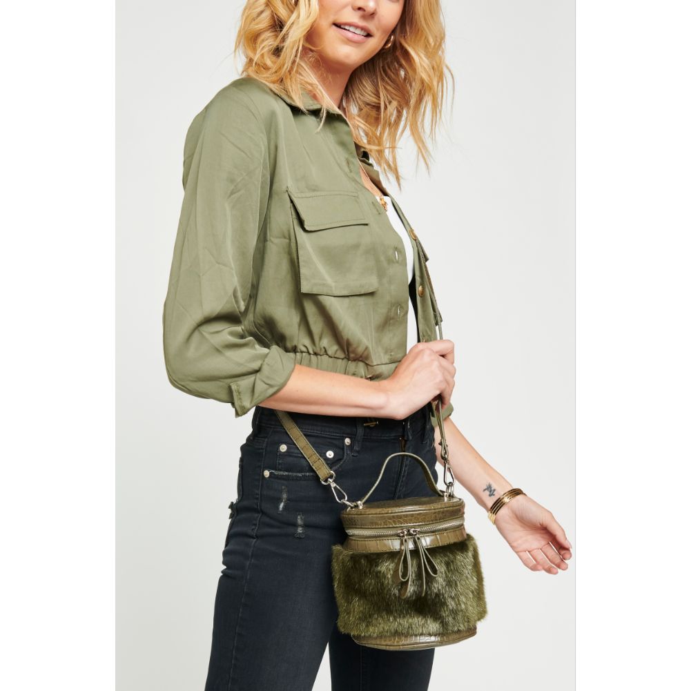 Woman wearing Olive Urban Expressions Fonda Crossbody NA-840611153982 View 1 | Olive
